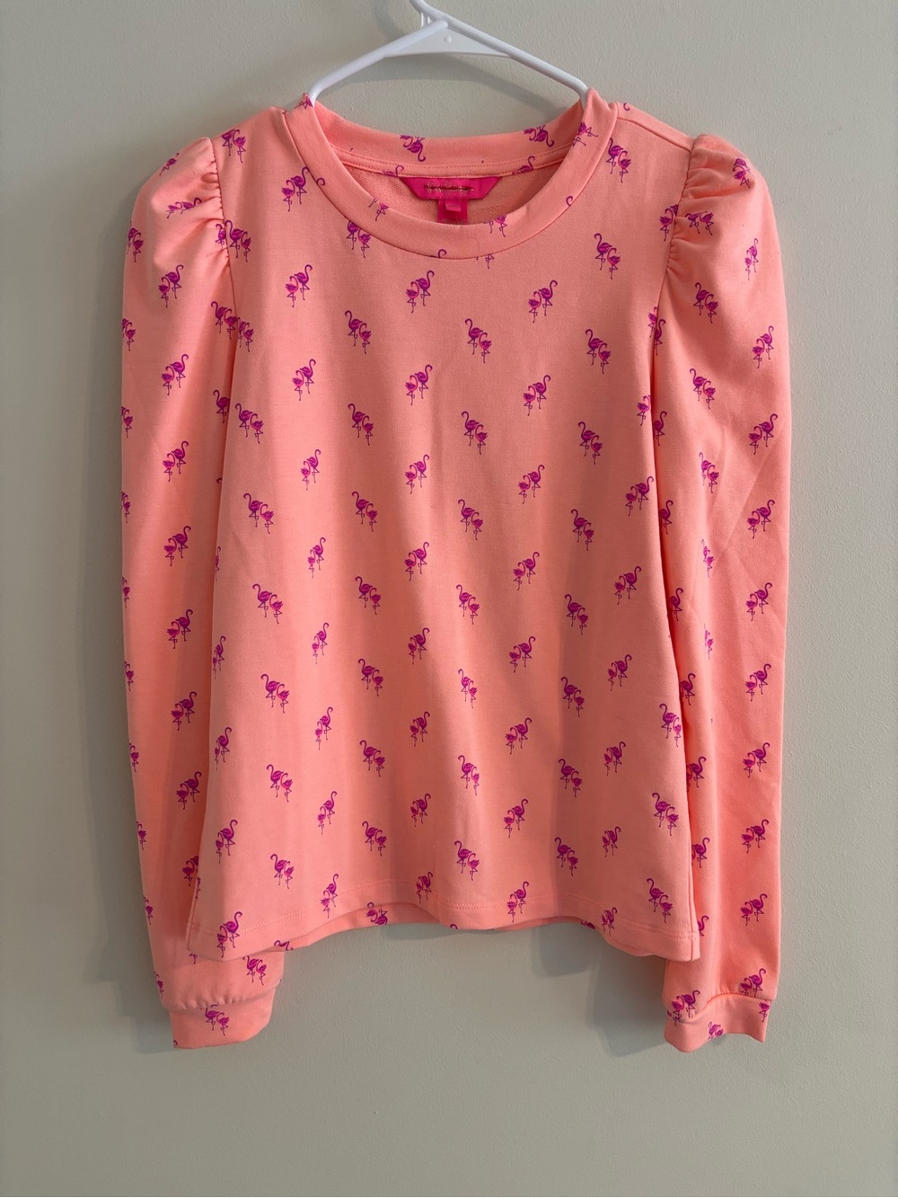 Lilly Pulitzer Jansen Light Sweatshirt Womens Top Flamingo and Peach
